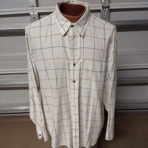 🌷‼️5/$20 City Casuals by Haggar Cream Striped Men's Long Sleeve  Size XL